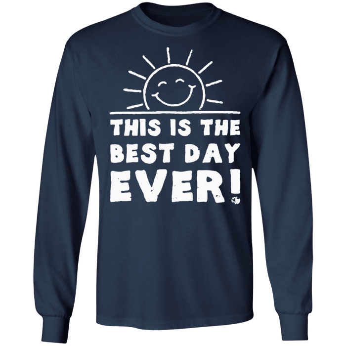 CustomCat Gosszy - Best day ever - tshirt Apparel G240 Gildan LS Ultra Cotton T-Shirt / Navy / S