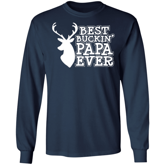 CustomCat Gosszy - Best PaPa - tshirt Apparel G240 Gildan LS Ultra Cotton T-Shirt / Navy / S