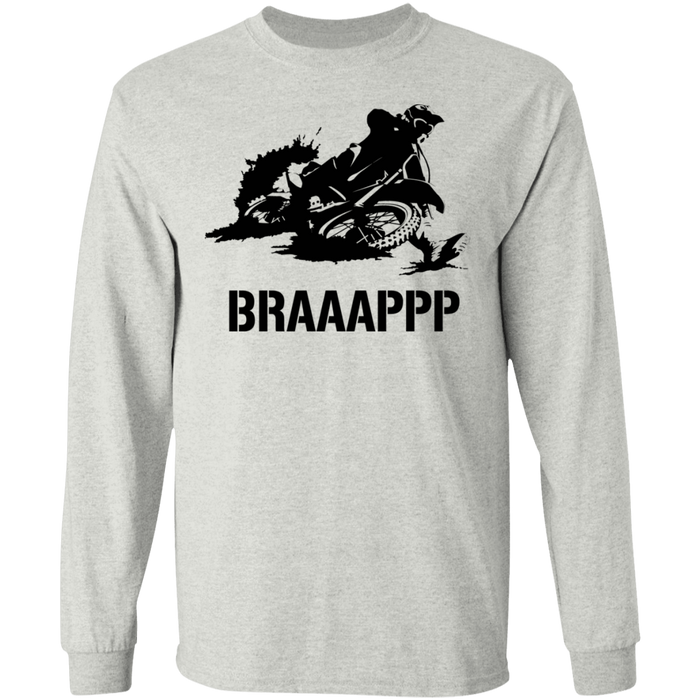 CustomCat Gosszy - Braaap Apparel G240 LS Ultra Cotton T-Shirt / Ash / S