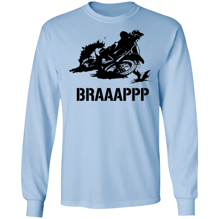 CustomCat Gosszy - Braaap Apparel G240 LS Ultra Cotton T-Shirt / Light Blue / S