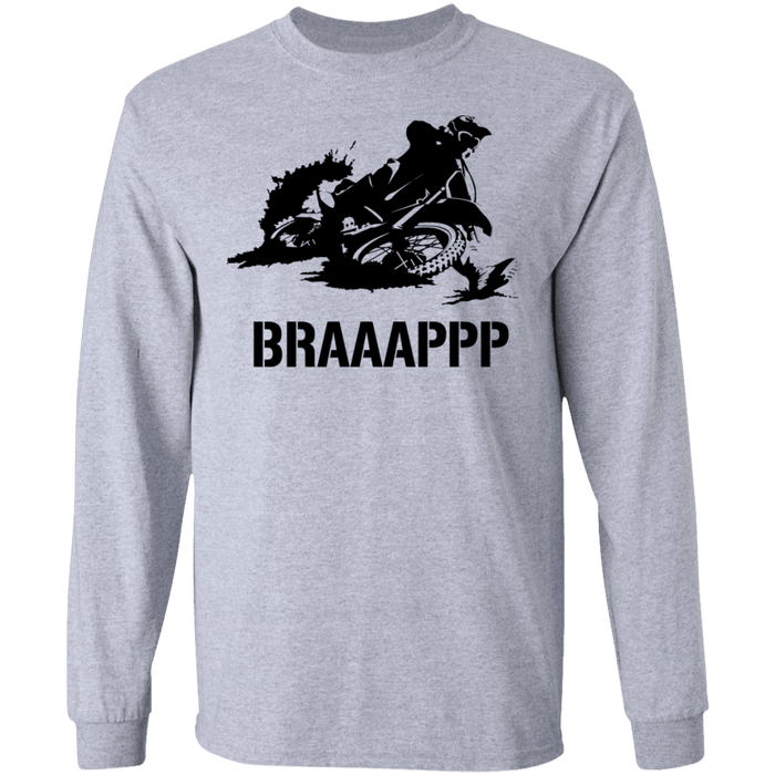 CustomCat Gosszy - Braaap Apparel G240 LS Ultra Cotton T-Shirt / Sport Grey / S