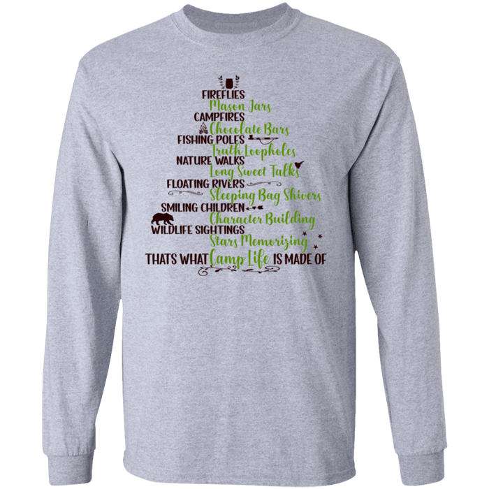 CustomCat Gosszy - Camping life tree Apparel G240 LS Ultra Cotton T-Shirt / Sport Grey / S