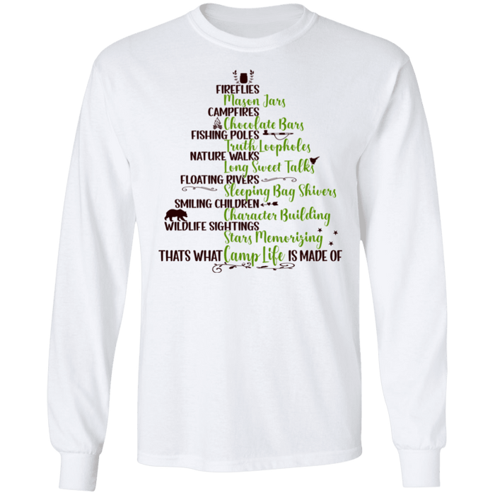 CustomCat Gosszy - Camping life tree Apparel G240 LS Ultra Cotton T-Shirt / White / S