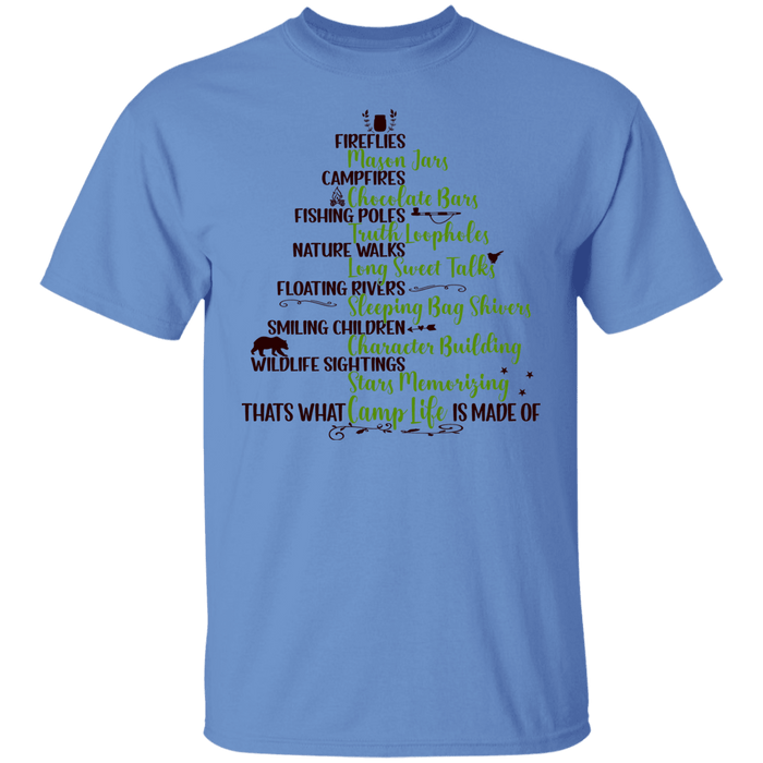 CustomCat Gosszy - Camping life tree Apparel G500 5.3 oz. T-Shirt / Carolina Blue / S