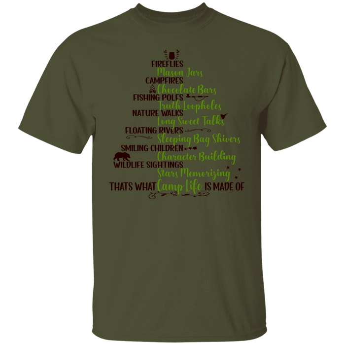 CustomCat Gosszy - Camping life tree Apparel G500 5.3 oz. T-Shirt / Military Green / S