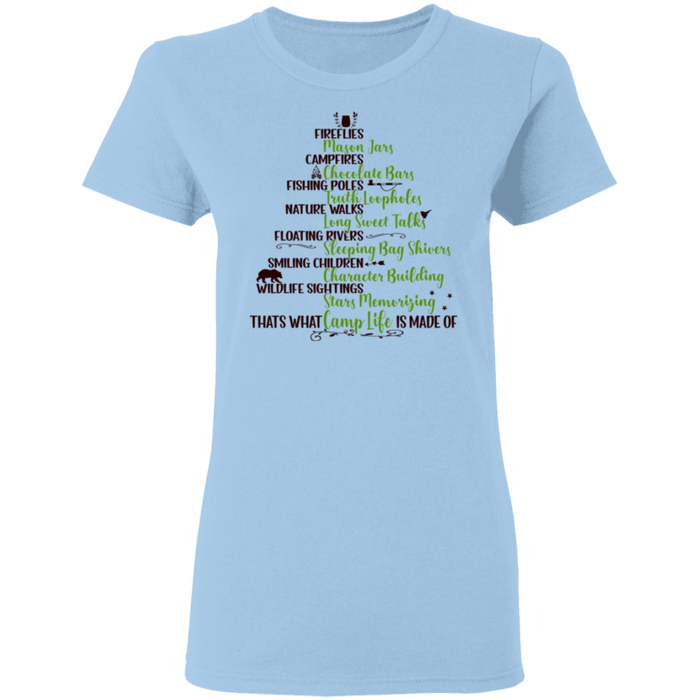 CustomCat Gosszy - Camping life tree Apparel G500L Ladies' 5.3 oz. T-Shirt / Light Blue / S