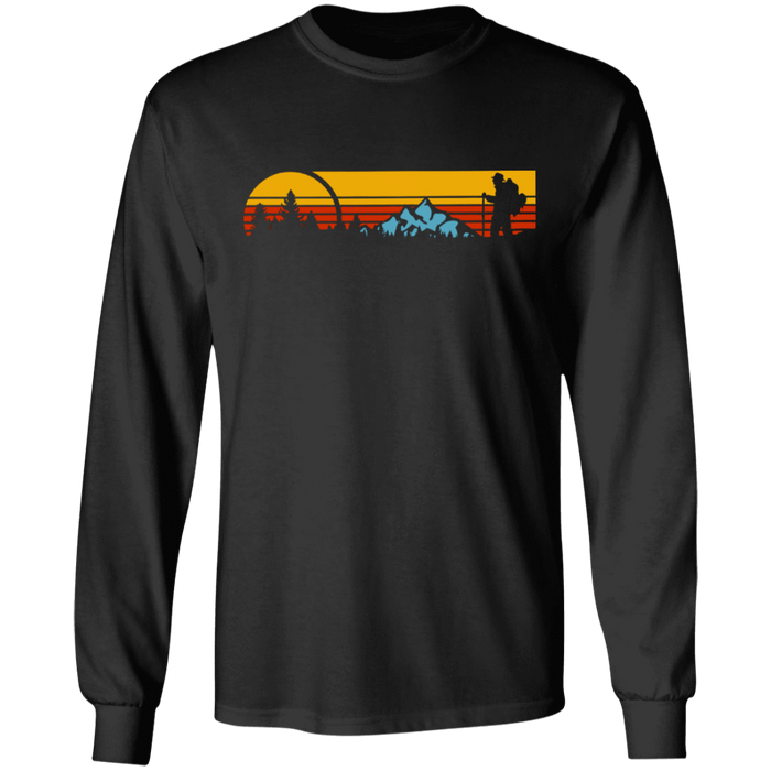 CustomCat Gosszy - camping vintage - tshirt Apparel G240 Gildan LS Ultra Cotton T-Shirt / Black / S