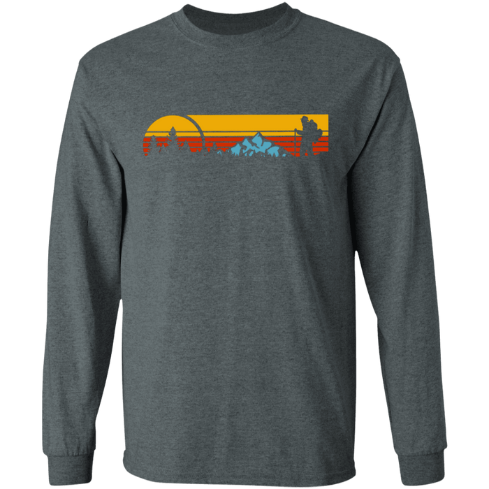 CustomCat Gosszy - camping vintage - tshirt Apparel G240 Gildan LS Ultra Cotton T-Shirt / Dark Heather / S