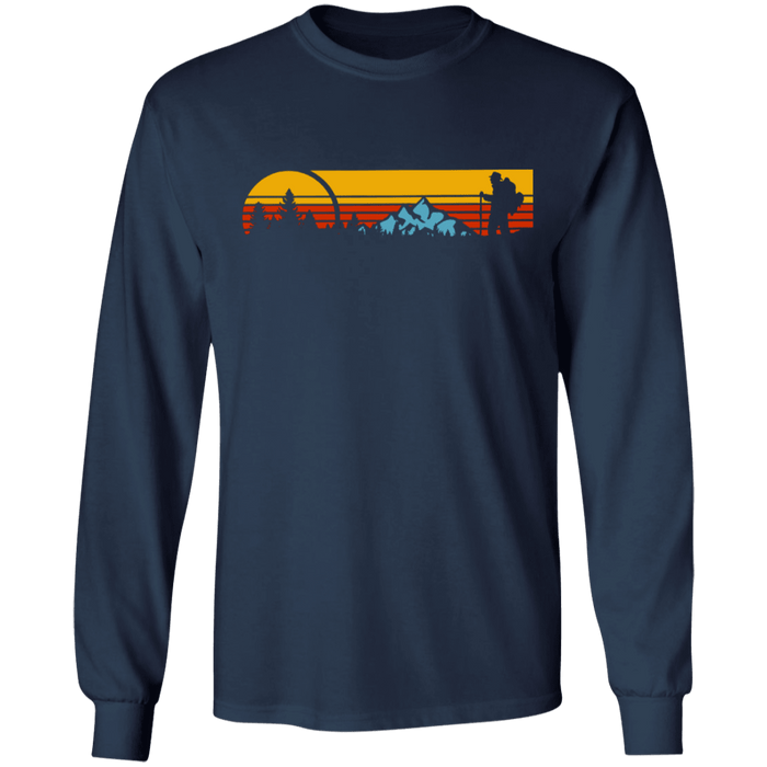 CustomCat Gosszy - camping vintage - tshirt Apparel G240 Gildan LS Ultra Cotton T-Shirt / Navy / S