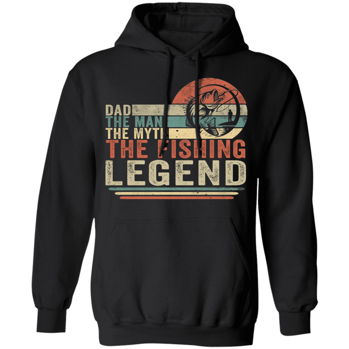 CustomCat Gosszy - Dad the legend fishing Apparel G185 Pullover Hoodie 8 oz. / Black / S
