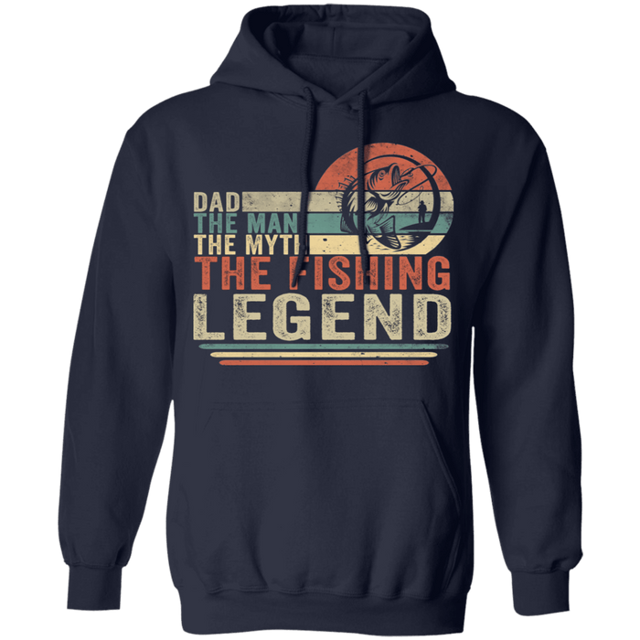 CustomCat Gosszy - Dad the legend fishing Apparel G185 Pullover Hoodie 8 oz. / Navy / S