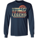 CustomCat Gosszy - Dad the legend fishing Apparel G240 LS Ultra Cotton T-Shirt / Navy / S