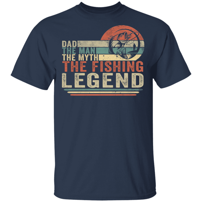CustomCat Gosszy - Dad the legend fishing Apparel G500 5.3 oz. T-Shirt / Navy / S