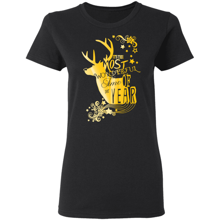 CustomCat Gosszy - Deer hunting Christmas - tshirt Apparel G500L Gildan Ladies' 5.3 oz. T-Shirt / Black / S