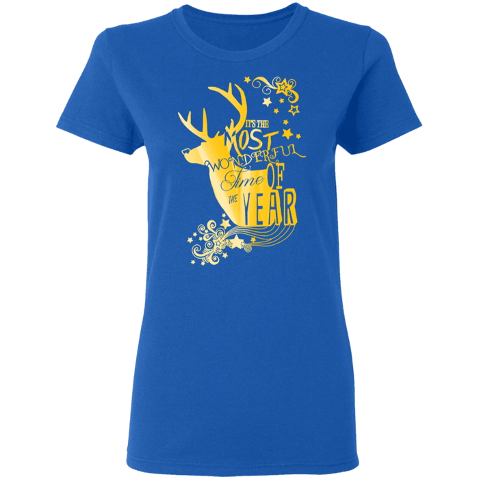 CustomCat Gosszy - Deer hunting Christmas - tshirt Apparel G500L Gildan Ladies' 5.3 oz. T-Shirt / Royal / S