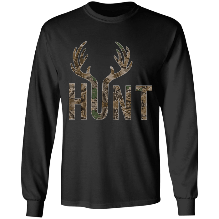 CustomCat Gosszy - Deer Hunting - tshirt Apparel G240 Gildan LS Ultra Cotton T-Shirt / Black / S