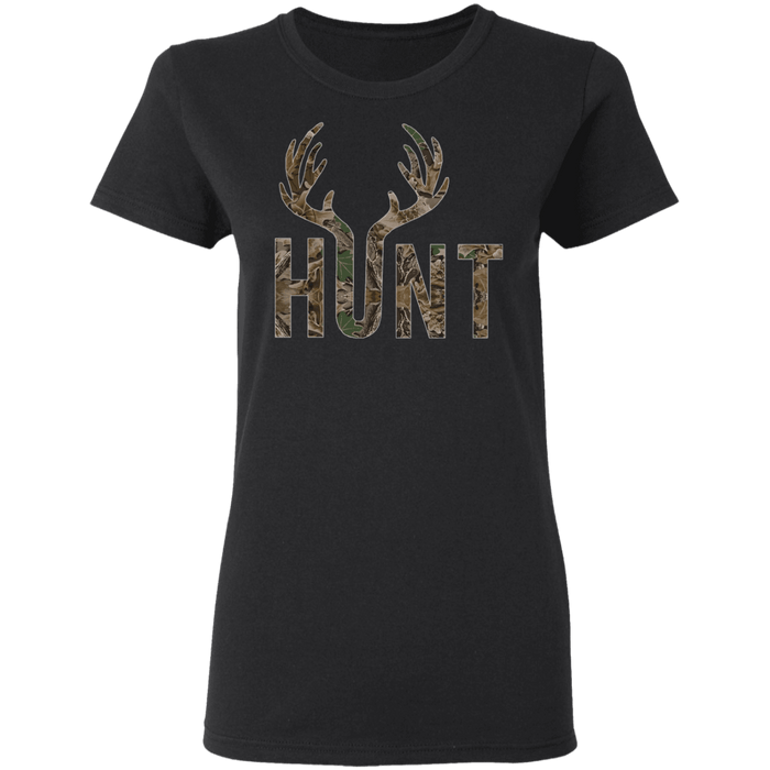 CustomCat Gosszy - Deer Hunting - tshirt Apparel G500L Gildan Ladies' 5.3 oz. T-Shirt / Black / S