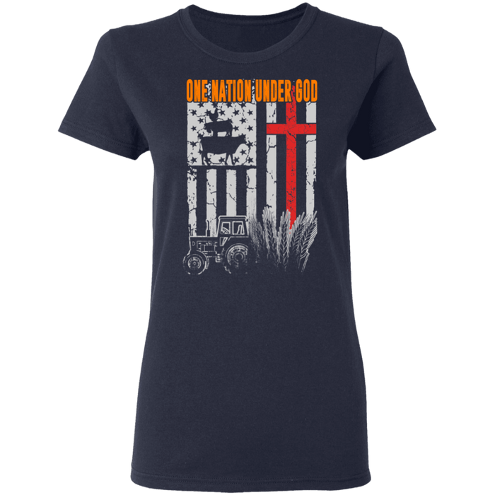 CustomCat Gosszy - Farm nation - tshirt Apparel G500L Gildan Ladies' 5.3 oz. T-Shirt / Navy / S