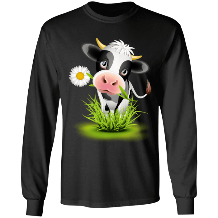 CustomCat Gosszy - Farmer holstein - tshirt Apparel G240 Gildan LS Ultra Cotton T-Shirt / Black / S