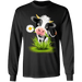 CustomCat Gosszy - Farmer holstein - tshirt Apparel G240 Gildan LS Ultra Cotton T-Shirt / Black / S