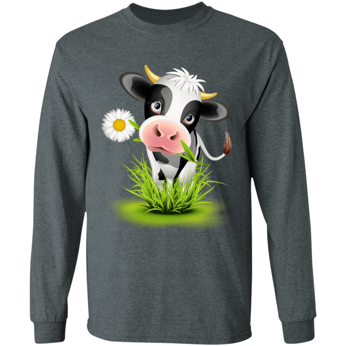 CustomCat Gosszy - Farmer holstein - tshirt Apparel G240 Gildan LS Ultra Cotton T-Shirt / Dark Heather / S