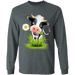 CustomCat Gosszy - Farmer holstein - tshirt Apparel G240 Gildan LS Ultra Cotton T-Shirt / Dark Heather / S