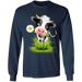 CustomCat Gosszy - Farmer holstein - tshirt Apparel G240 Gildan LS Ultra Cotton T-Shirt / Navy / S