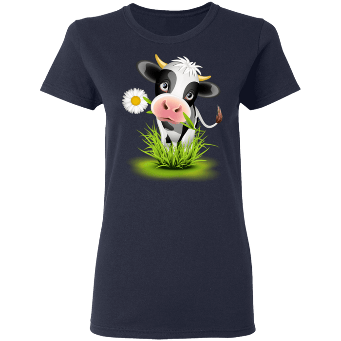 CustomCat Gosszy - Farmer holstein - tshirt Apparel G500L Gildan Ladies' 5.3 oz. T-Shirt / Navy / S