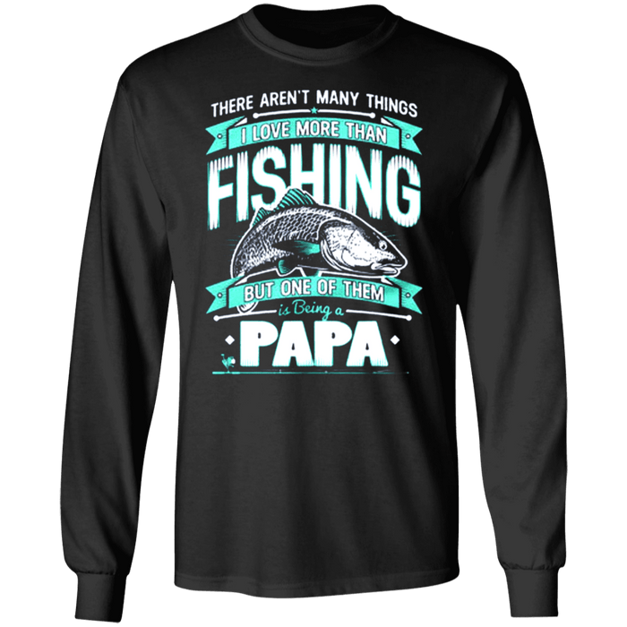 CustomCat Gosszy - Fishing PaPa - tshirt Apparel G240 Gildan LS Ultra Cotton T-Shirt / Black / S