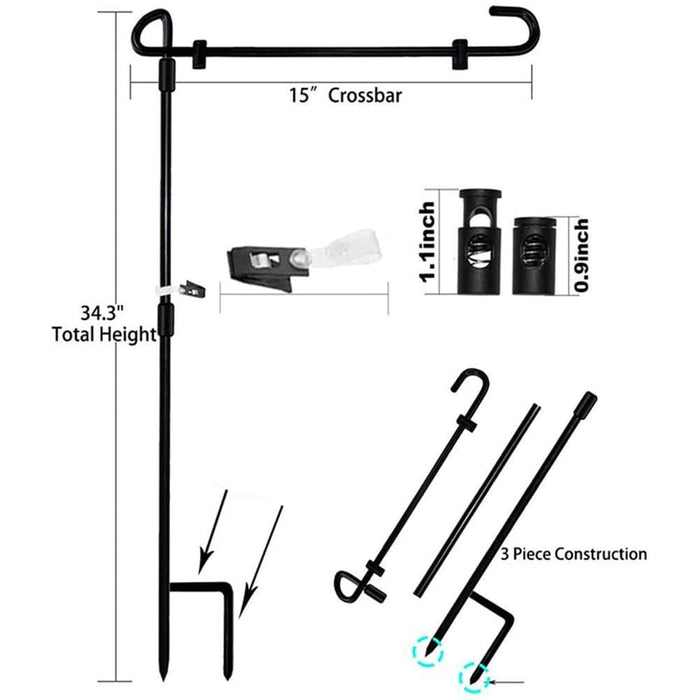 Gosszy Gosszy - Garden Iron Flag Pole, gardern flag FLAGPOLE