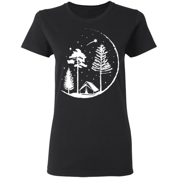 CustomCat Gosszy - Happy camper 2 - tshirt Apparel G500L Gildan Ladies' 5.3 oz. T-Shirt / Black / S