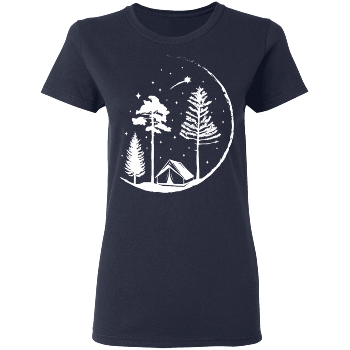 CustomCat Gosszy - Happy camper 2 - tshirt Apparel G500L Gildan Ladies' 5.3 oz. T-Shirt / Navy / S