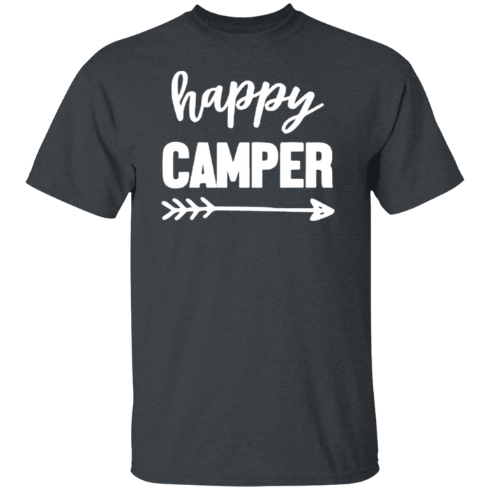 CustomCat Gosszy - Happy camper - tshirt Apparel G500 Gildan 5.3 oz. T-Shirt / Dark Heather / S