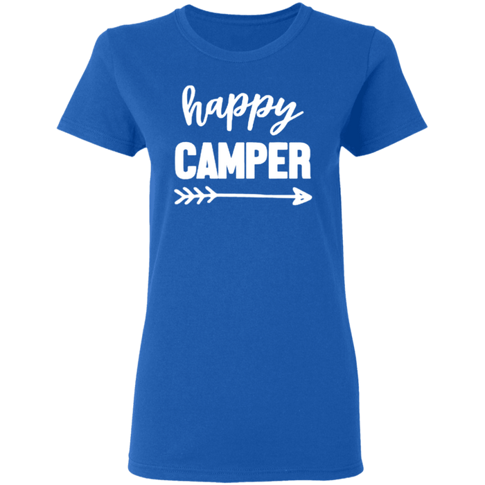 CustomCat Gosszy - Happy camper - tshirt Apparel G500L Gildan Ladies' 5.3 oz. T-Shirt / Royal / S