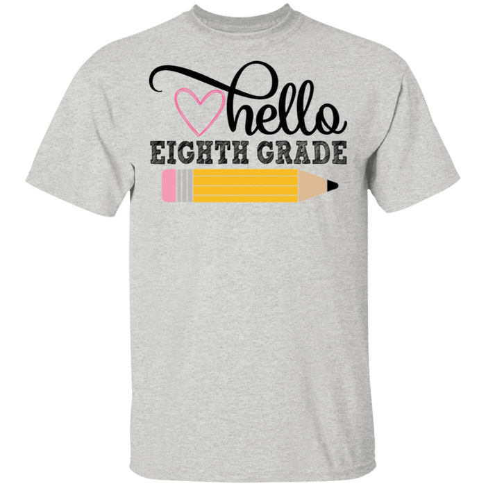 CustomCat Gosszy - Hello Eighth grade Apparel G500 5.3 oz. T-Shirt / Ash / S