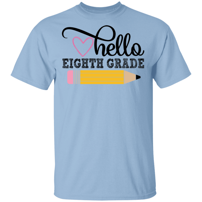 CustomCat Gosszy - Hello Eighth grade Apparel G500 5.3 oz. T-Shirt / Light Blue / S