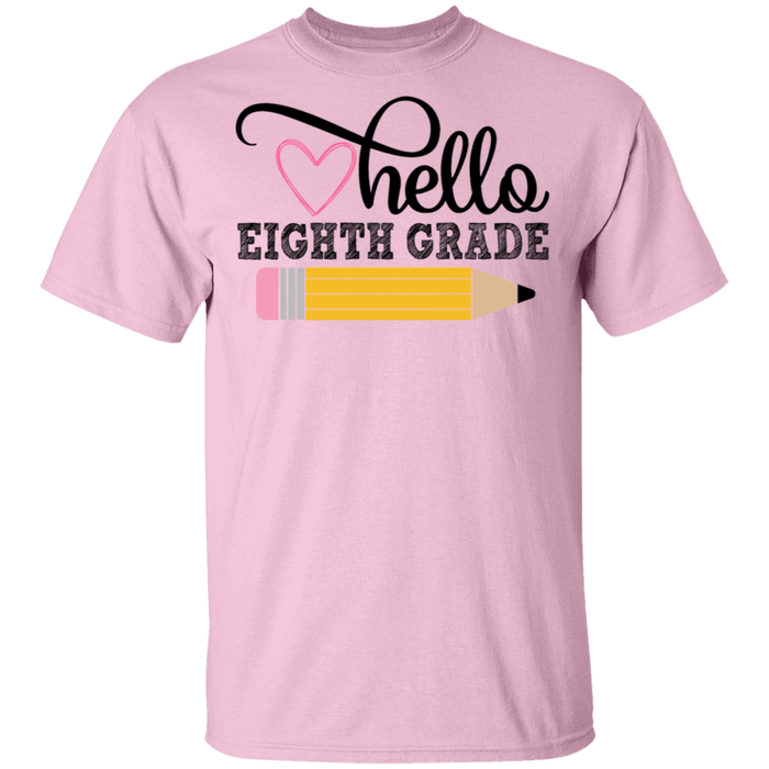 CustomCat Gosszy - Hello Eighth grade Apparel G500 5.3 oz. T-Shirt / Light Pink / S