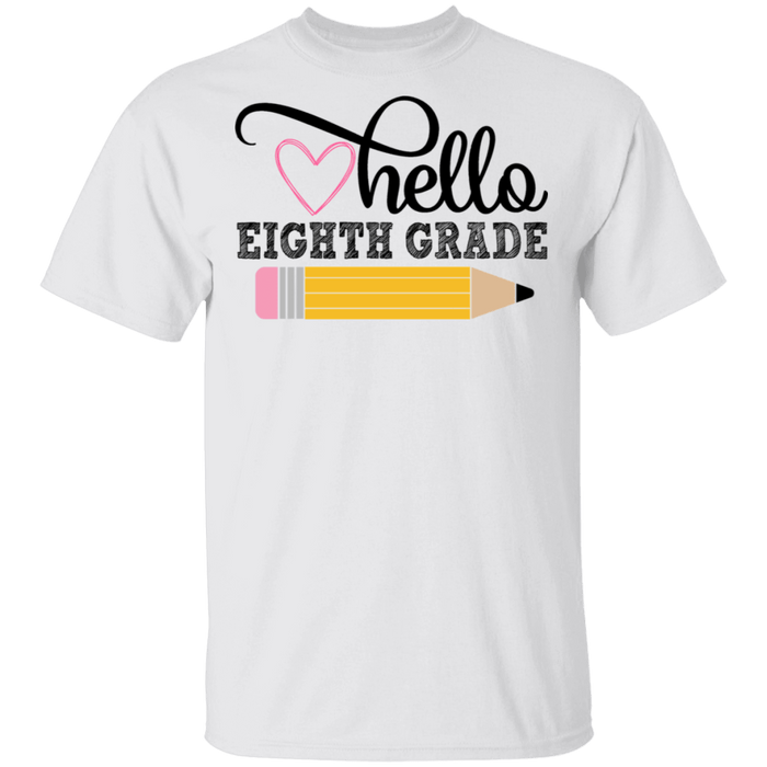 CustomCat Gosszy - Hello Eighth grade Apparel G500 5.3 oz. T-Shirt / White / S