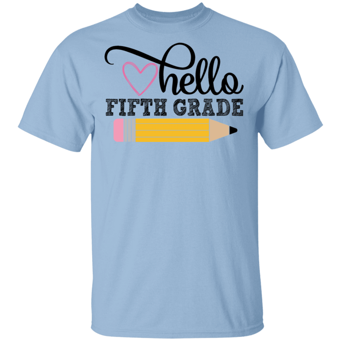 CustomCat Gosszy - Hello Fifth grade Apparel G500 5.3 oz. T-Shirt / Light Blue / S