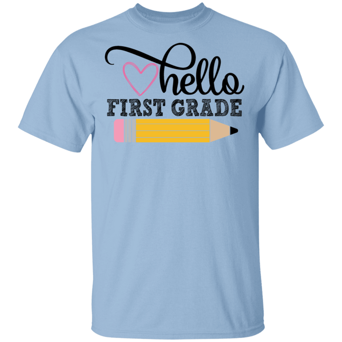 CustomCat Gosszy - Hello First grade Apparel G500 5.3 oz. T-Shirt / Light Blue / S