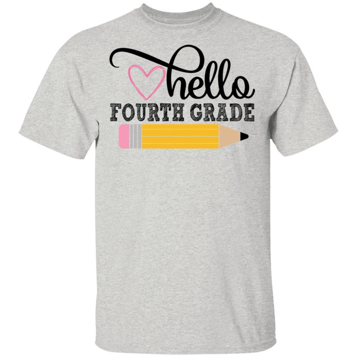 CustomCat Gosszy - Hello Fourth grade Apparel G500 5.3 oz. T-Shirt / Ash / S