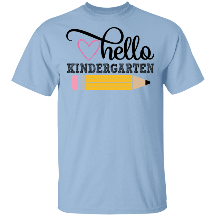 CustomCat Gosszy - Hello Kindergarten Apparel G500 5.3 oz. T-Shirt / Light Blue / S
