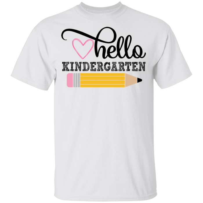 CustomCat Gosszy - Hello Kindergarten Apparel G500B Youth 5.3 oz 100% Cotton T-Shirt / White / YXS