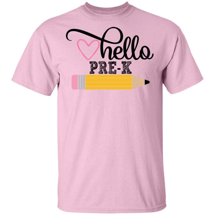 CustomCat Gosszy - Hello Pre-K grade Apparel G500 5.3 oz. T-Shirt / Light Pink / S