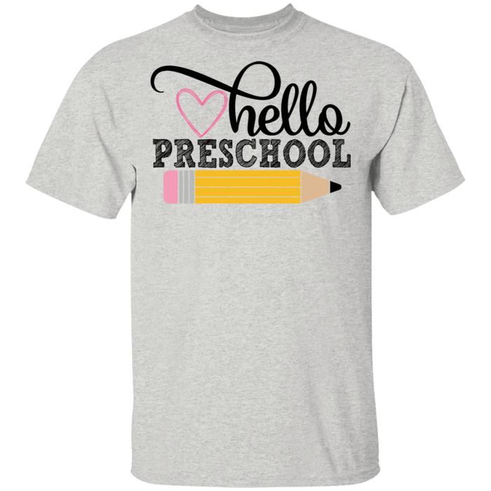 CustomCat Gosszy - Hello Preschool grade Apparel G500 5.3 oz. T-Shirt / Ash / S