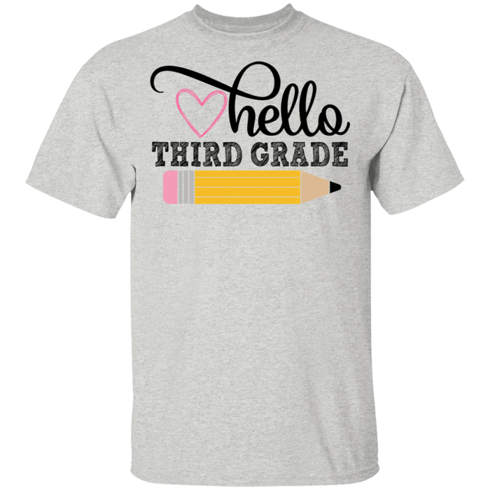 CustomCat Gosszy - Hello Third grade Apparel G500 5.3 oz. T-Shirt / Ash / S