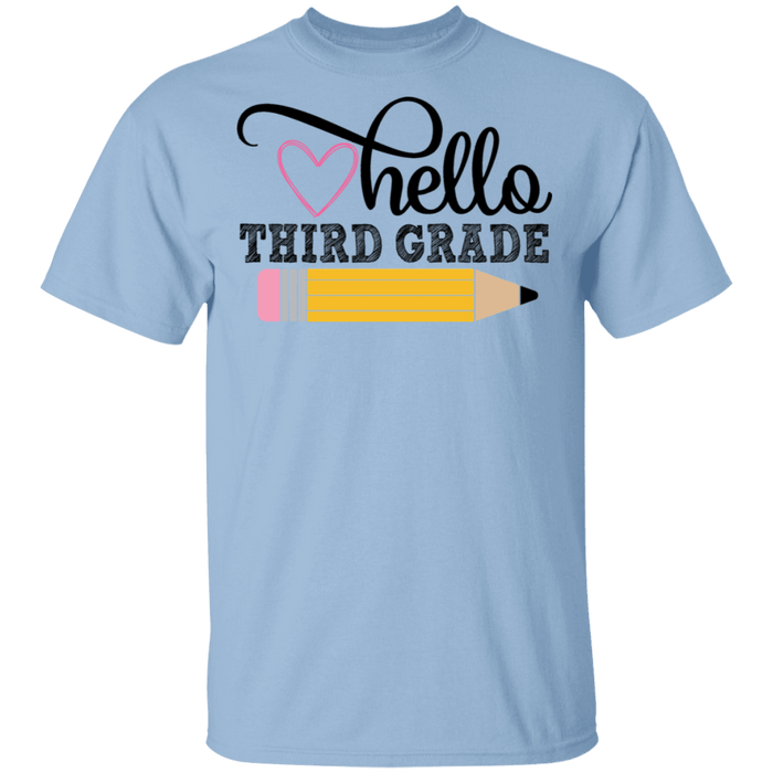 CustomCat Gosszy - Hello Third grade Apparel G500 5.3 oz. T-Shirt / Light Blue / S