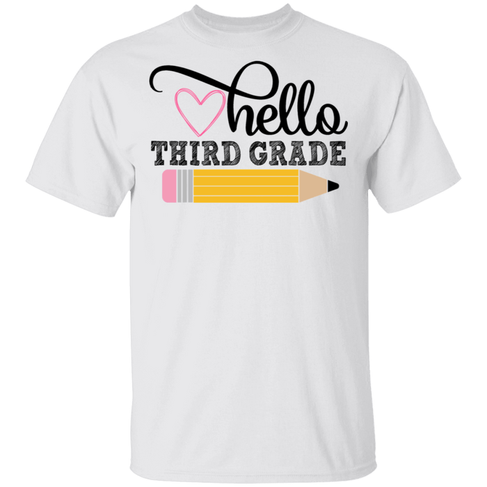 CustomCat Gosszy - Hello Third grade Apparel G500 5.3 oz. T-Shirt / White / S