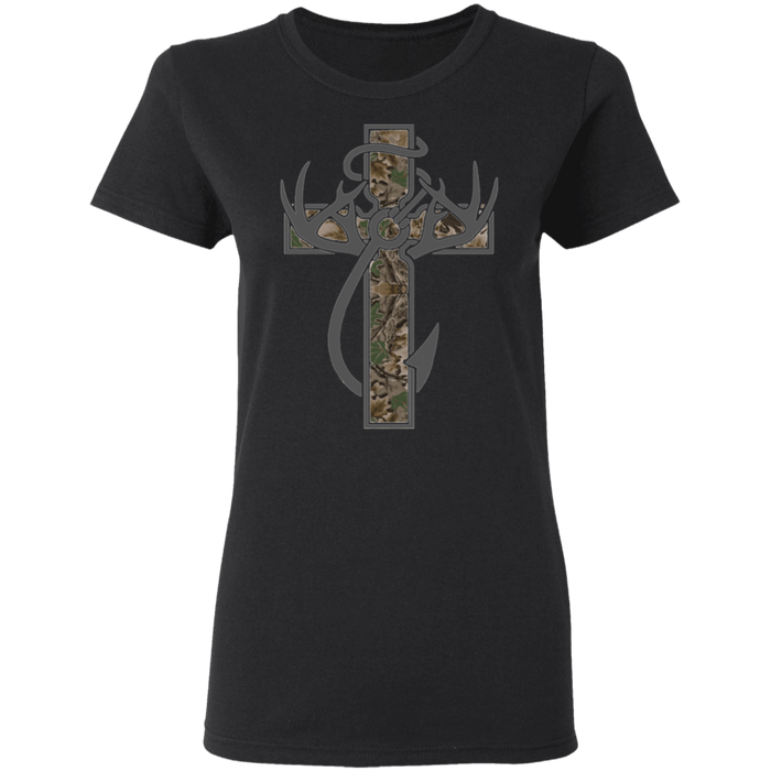 CustomCat Gosszy - Hunter Cross - tshirt Apparel G500L Gildan Ladies' 5.3 oz. T-Shirt / Black / S