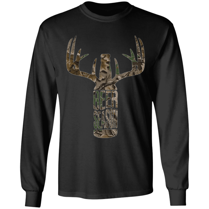 CustomCat Gosszy - Hunting beer - tshirt Apparel G240 Gildan LS Ultra Cotton T-Shirt / Black / S